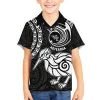Personalised New Zealand Hawaiian Shirt Stylized Kiwi Bird Tattoo Mix Koru Circle and Maori Ethnic Vibe LT03 - Polynesian Pride