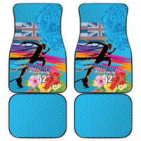 Honolulu Anniversary 52nd Running Car Mats Marathon Competition Kakau Pattern Blue Color