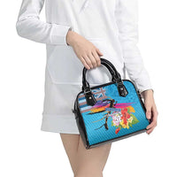 Honolulu Anniversary 52nd Running Shoulder Handbag Marathon Competition Kakau Pattern Blue Color