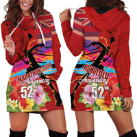 Honolulu Anniversary 52nd Running Hoodie Dress Marathon Competition Kakau Pattern Red Color