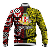 Tonga Kolisi Tonga Baseball Jacket Ngatu and Geometric Pattern LT03 - Polynesian Pride