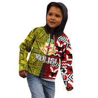 Tonga Kolisi Tonga Kid Hoodie Ngatu and Geometric Pattern LT03 - Polynesian Pride