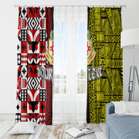 Tonga Kolisi Tonga Window Curtain Ngatu and Geometric Pattern LT03 - Polynesian Pride