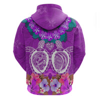 Polynesian Valentine Day Hoodie Love Couple Turtle Maori Hibiscus Purple LT03 - Polynesian Pride