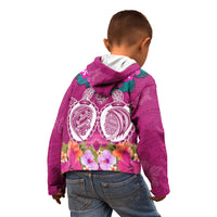 Polynesian Valentine Day Kid Hoodie Love Couple Turtle Maori Hibiscus Pink LT03 - Polynesian Pride