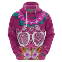 Polynesian Valentine Day Zip Hoodie Love Couple Turtle Maori Hibiscus Pink LT03 - Polynesian Pride