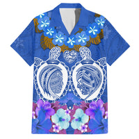 Polynesian Valentine Day Hawaiian Shirt Love Couple Turtle Maori Hibiscus Blue LT03 Blue - Polynesian Pride