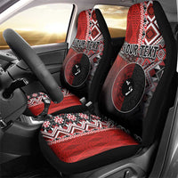 Personalised Aotearoa and Tonga Together Car Seat Cover Manaia and Tongan Tribal Cross - Taniko and Ngatu Art Tattoo LT03 - Polynesian Pride