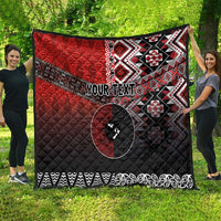 Personalised Aotearoa and Tonga Together Quilt Manaia and Tongan Tribal Cross - Taniko and Ngatu Art Tattoo LT03 - Polynesian Pride