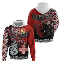Personalised Aotearoa and Tonga Together Zip Hoodie Manaia and Tongan Tribal Cross - Taniko and Ngatu Art Tattoo LT03 - Polynesian Pride