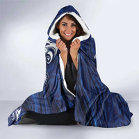 New Zealand Connecting with Seas Hooded Blanket Maori Tribal and Sea Animals Tattoo - White Glass Style