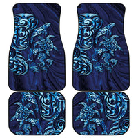 New Zealand Connecting with Seas Car Mats Maori Tribal and Sea Animals Tattoo - Sea Texture Glass Style