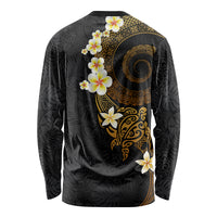 Polynesian Spiral Tribal Tattoo Long Sleeve Shirt Golden Color