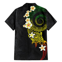 Polynesian Spiral Tribal Tattoo Family Matching Mermaid Dress and Hawaiian Shirt Reggae Color