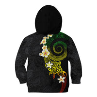 Polynesian Spiral Tribal Tattoo Kid Hoodie Reggae Color