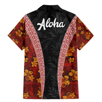 Hawaii Lei and Hibiscus Flowers Tribal Family Matching Mermaid Dress and Hawaiian Shirt Patchwork Abstract Vintage LT03 - Polynesian Pride