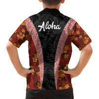 Hawaii Lei and Hibiscus Flowers Tribal Hawaiian Shirt Patchwork Abstract Vintage LT03 - Polynesian Pride