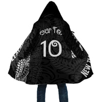 Aotearoa Volleyball Custom Cloak Silver Ferns and Maori Tribal Black