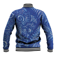 New Zealand Sea Animals Baseball Jacket with Maori Koru Tribal Tattoo and Silver Ferns Aquatic Style LT03 - Polynesian Pride