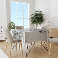New Zealand Sea Animals Tablecloth with Maori Koru Tribal Tattoo and Silver Ferns White Color LT03 - Polynesian Pride