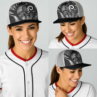 New Zealand Sea Animals Baseball Net Cap with Maori Koru Tribal Tattoo and Silver Ferns Black Color LT03 - Polynesian Pride