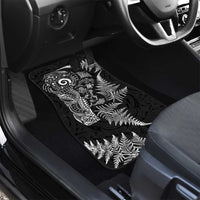 New Zealand Sea Animals Car Mats with Maori Koru Tribal Tattoo and Silver Ferns Black Color LT03 - Polynesian Pride