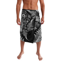 New Zealand Sea Animals Lavalava with Maori Koru Tribal Tattoo and Silver Ferns Black Color LT03 Black - Polynesian Pride