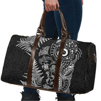 New Zealand Sea Animals Travel Bag with Maori Koru Tribal Tattoo and Silver Ferns Black Color LT03 - Polynesian Pride