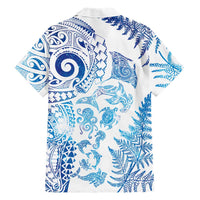 New Zealand Sea Animals Family Matching Off Shoulder Maxi Dress and Hawaiian Shirt with Maori Koru Tribal Tattoo and Silver Ferns Galaxy Style LT03 - Polynesian Pride