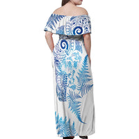 New Zealand Sea Animals Family Matching Off Shoulder Maxi Dress and Hawaiian Shirt with Maori Koru Tribal Tattoo and Silver Ferns Galaxy Style LT03 - Polynesian Pride