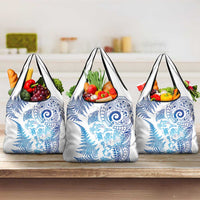 New Zealand Sea Animals Grocery Bag with Maori Koru Tribal Tattoo and Silver Ferns Galaxy Style LT03 3-pack One Size Multicolor - Polynesian Pride