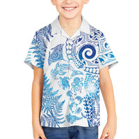 New Zealand Sea Animals Hawaiian Shirt with Maori Koru Tribal Tattoo and Silver Ferns Galaxy Style LT03 - Polynesian Pride