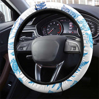 New Zealand Sea Animals Steering Wheel Cover with Maori Koru Tribal Tattoo and Silver Ferns Galaxy Style LT03 - Polynesian Pride