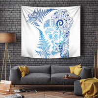 New Zealand Sea Animals Tapestry with Maori Koru Tribal Tattoo and Silver Ferns Galaxy Style LT03 Multicolor - Polynesian Pride