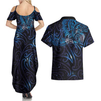 New Zealand New Year-Matariki Couples Matching Summer Maxi Dress and Hawaiian Shirt Aotearoa Maori Tattoo Galaxy Sky LT03 - Polynesian Pride