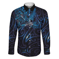 New Zealand New Year-Matariki Family Matching Long Sleeve Bodycon Dress and Hawaiian Shirt Aotearoa Maori Tattoo Galaxy Sky LT03 Dad's Shirt - Long Sleeve Multicolor - Polynesian Pride