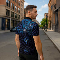 New Zealand New Year-Matariki Zipper Polo Shirt Aotearoa Maori Tattoo Galaxy Sky LT03 - Polynesian Pride