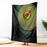 Vanuatu Tribal Tattoo with Namele Leaves Blanket