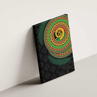 Vanuatu Tribal Tattoo with Namele Leaves Canvas Wall Art