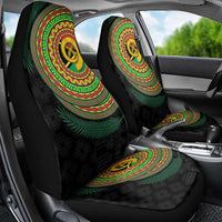 Vanuatu Tribal Tattoo with Namele Leaves Car Seat Cover