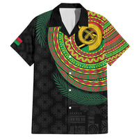 Vanuatu Tribal Tattoo with Namele Leaves Family Matching Tank Maxi Dress and Hawaiian Shirt