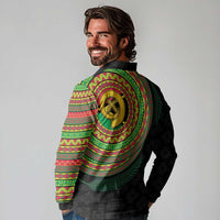 Vanuatu Tribal Tattoo with Namele Leaves Long Sleeve Polo Shirt