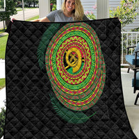 Vanuatu Tribal Tattoo with Namele Leaves Quilt