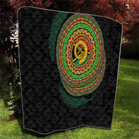Vanuatu Tribal Tattoo with Namele Leaves Quilt