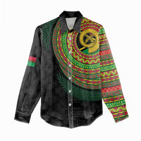 Vanuatu Tribal Tattoo with Namele Leaves Women Casual Shirt