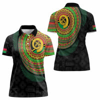 Vanuatu Tribal Tattoo with Namele Leaves Women Polo Shirt