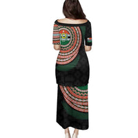 Penama Tribal Tattoo with Namele Leaves Family Matching Puletasi and Hawaiian Shirt LT03 - Polynesian Pride