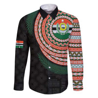 Penama Tribal Tattoo with Namele Leaves Family Matching Tank Maxi Dress and Hawaiian Shirt