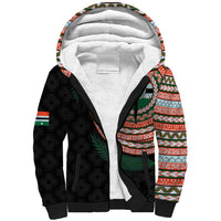 Penama Tribal Tattoo with Namele Leaves Sherpa Hoodie
