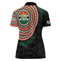 Penama Tribal Tattoo with Namele Leaves Women Polo Shirt